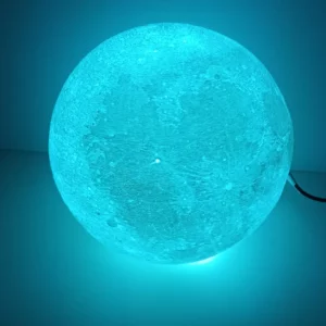 Litophanie de la lune écléré par des LED